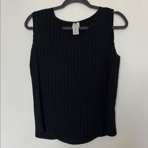 Joie Pleated Sleeveless Shell Blouse Black Size Medium